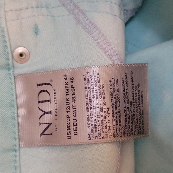 Nydj Bleached Cut-off Lift Tuck High Rise Denim Capri Pastel Jorts - Picture 10 of 12